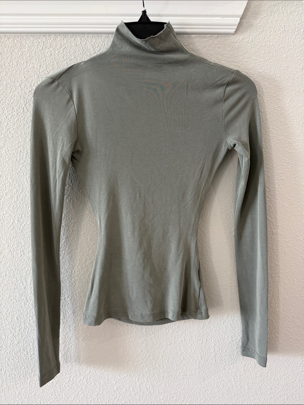 Women's Long-Sleeve Mock Neck Top in Sage Green